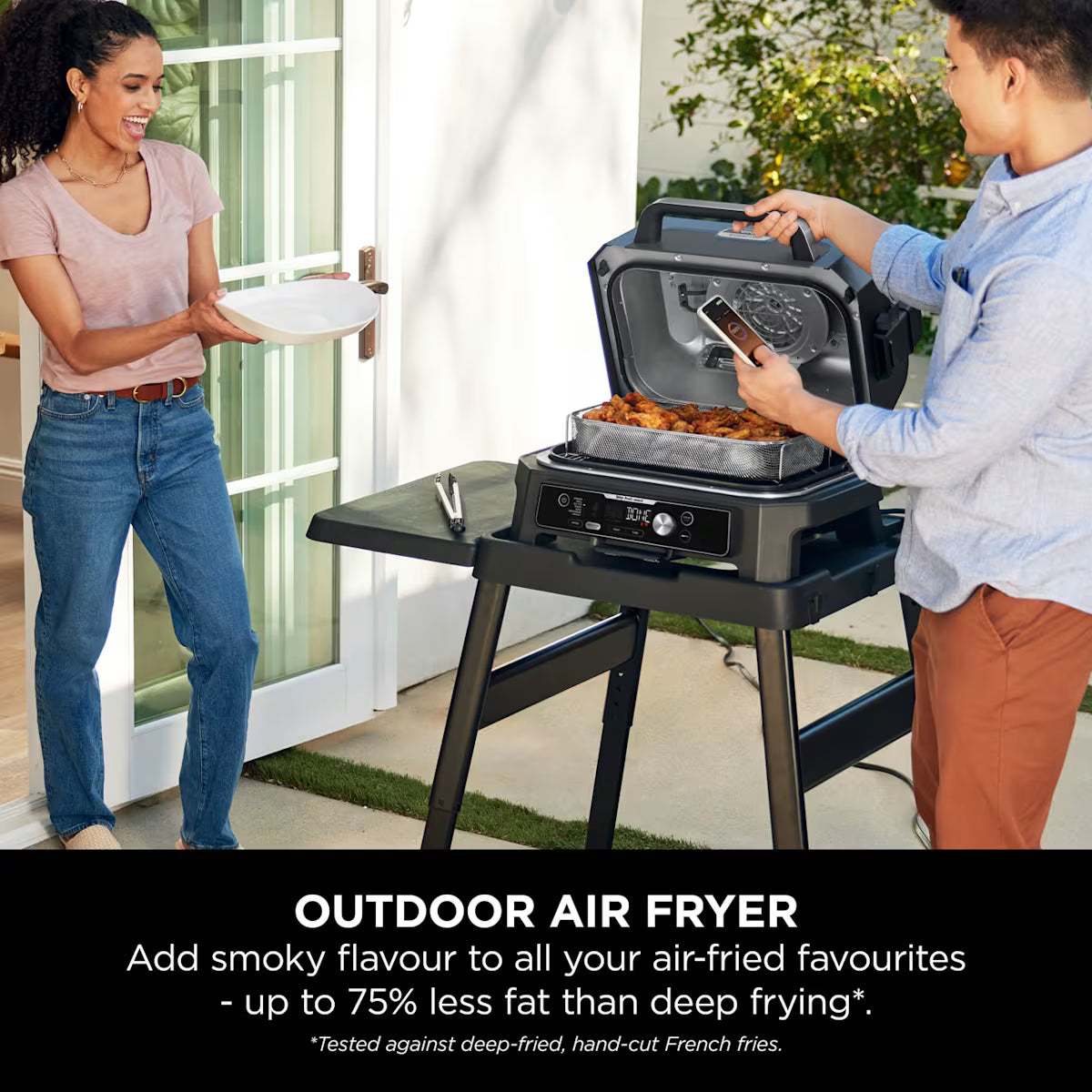 Ninja Woodfire Pro Connect XL Electric BBQ Grill & Smoker with Stand & Cover