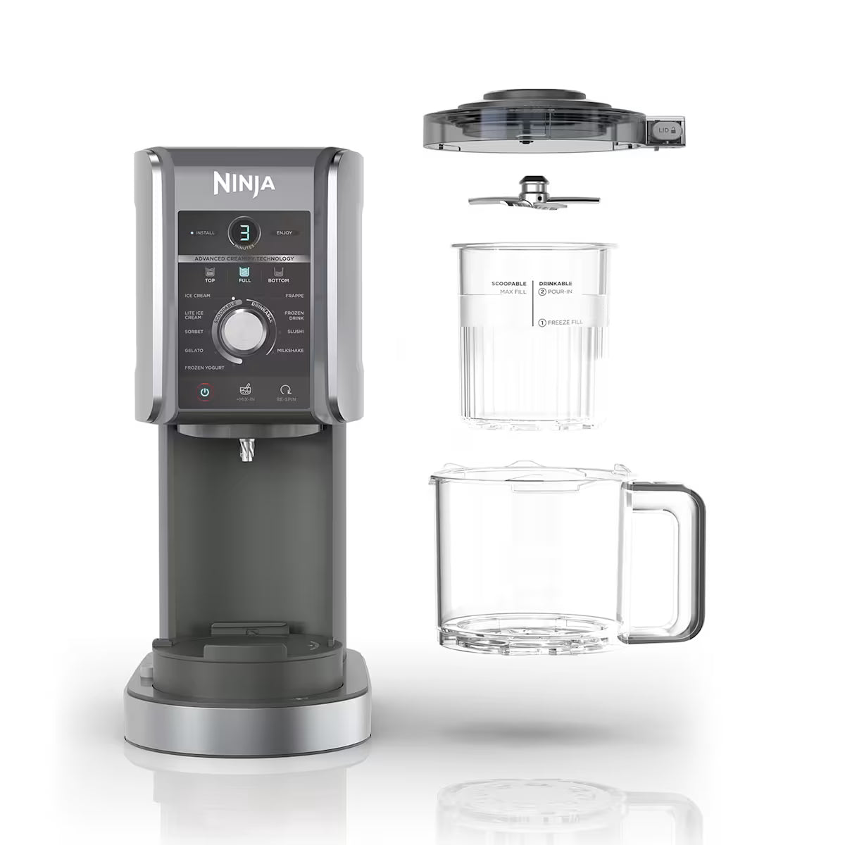 Ninja CREAMi Deluxe 10-in-1 Ice Cream and Frozen Drink Maker NC501UK