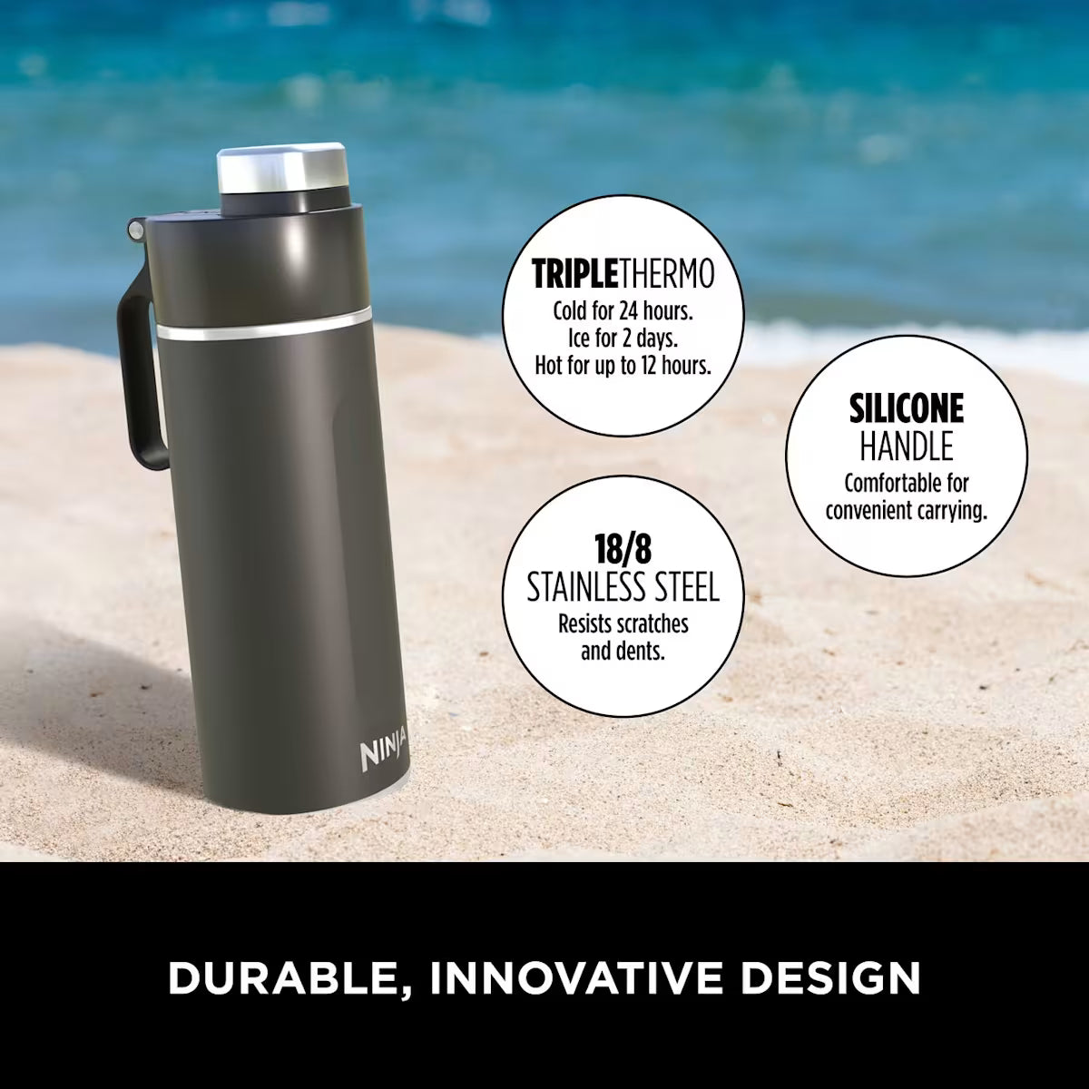 Ninja Thirsti 530 ml Travel Bottle ¨C Black DW1801EUUKBK