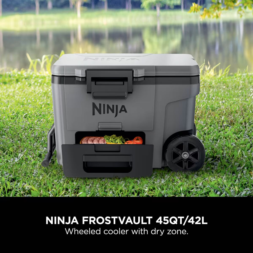 Ninja FrostVault 45QT/42L Wheeled Cooler with Dry Zone, Slate Grey FB245UKGY