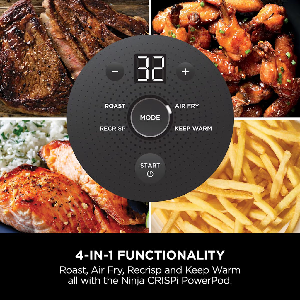 Ninja CRISPi 4-in-1 Portable Glass Air Fryer - Cyber Space & extra TempWare Glass Container Bundle