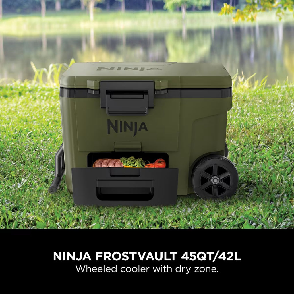 Ninja FrostVault 45QT/42L Wheeled Cooler with Dry Zone ¨C Olive FB245EUUKDBGN