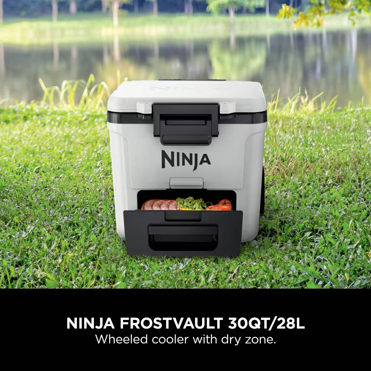 Ninja FrostVault 30QT/28L Wheeled Cooler with Dry Zone, Cloud White FB230UKWH