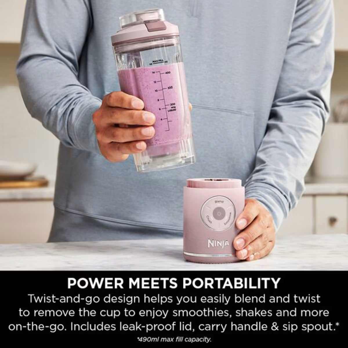 Ninja Blast Max Portable Blender - Dusty Pink BC251UKPK