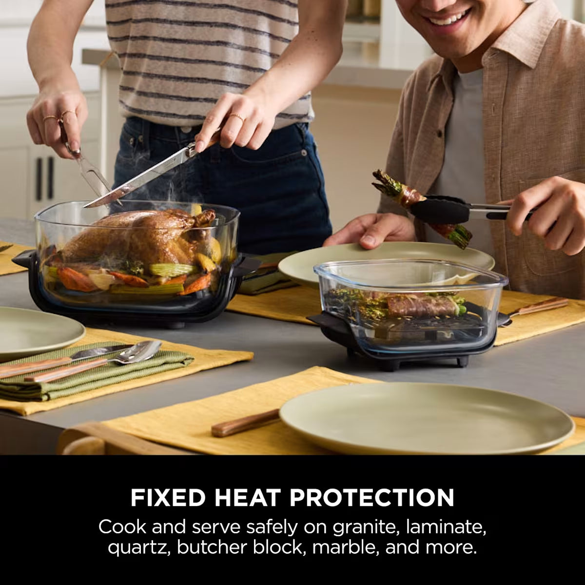 Ninja CRISPi 4-in-1 Portable Glass Air Fryer - Sage & extra TempWare Glass Container Bundle