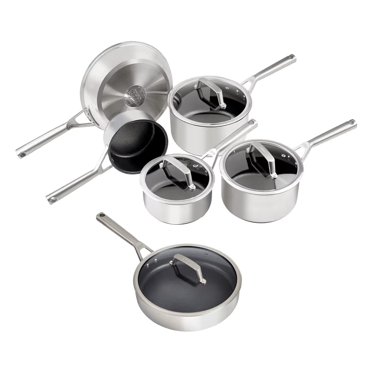 Exclusive Ninja ZEROSTICK Stainless Steel Cookware Bundle - 6-Piece Set
