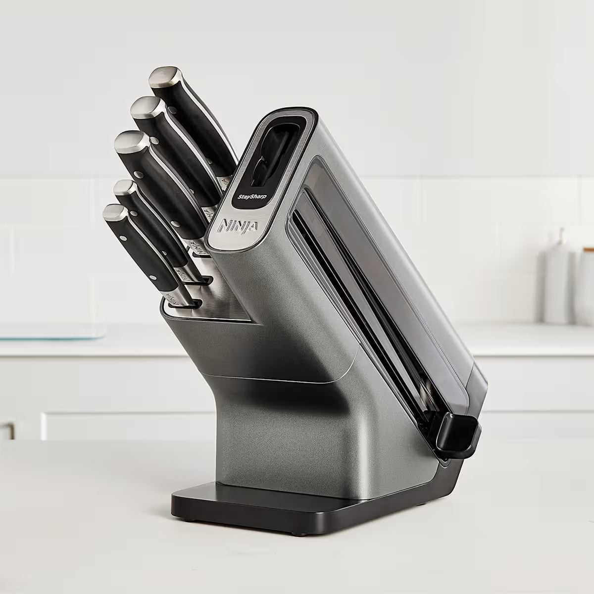 Ninja Foodi StaySharp Knife Block with Integrated Sharpener ¨C 5-Piece Set [K32005UK]