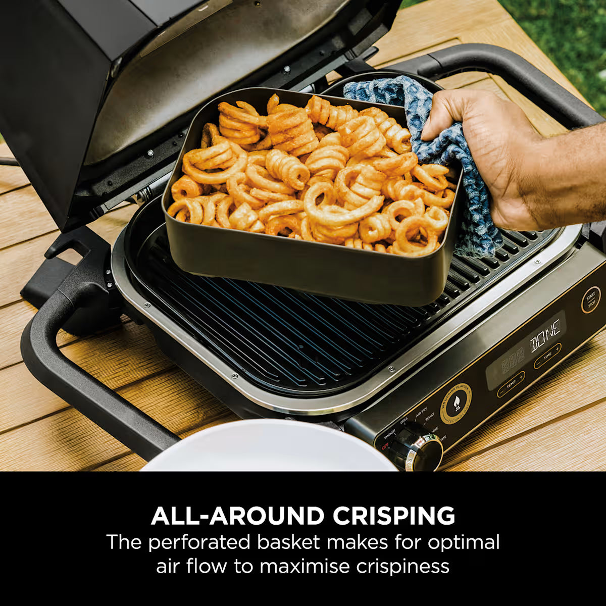 Ninja Woodfire Electric BBQ Grill Combo Crisper Basket - OG701UK