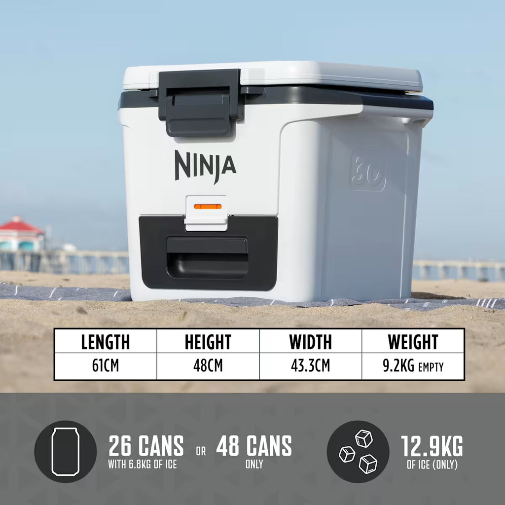 Ninja FrostVault 30QT/28L Cooler, Ice Pack & Thirsti Bottle Bundle