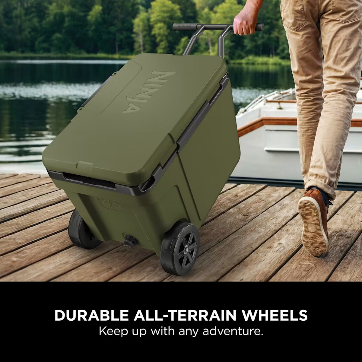 Ninja FrostVault 45QT/42L Wheeled Cooler with Dry Zone ¨C Olive FB245EUUKDBGN