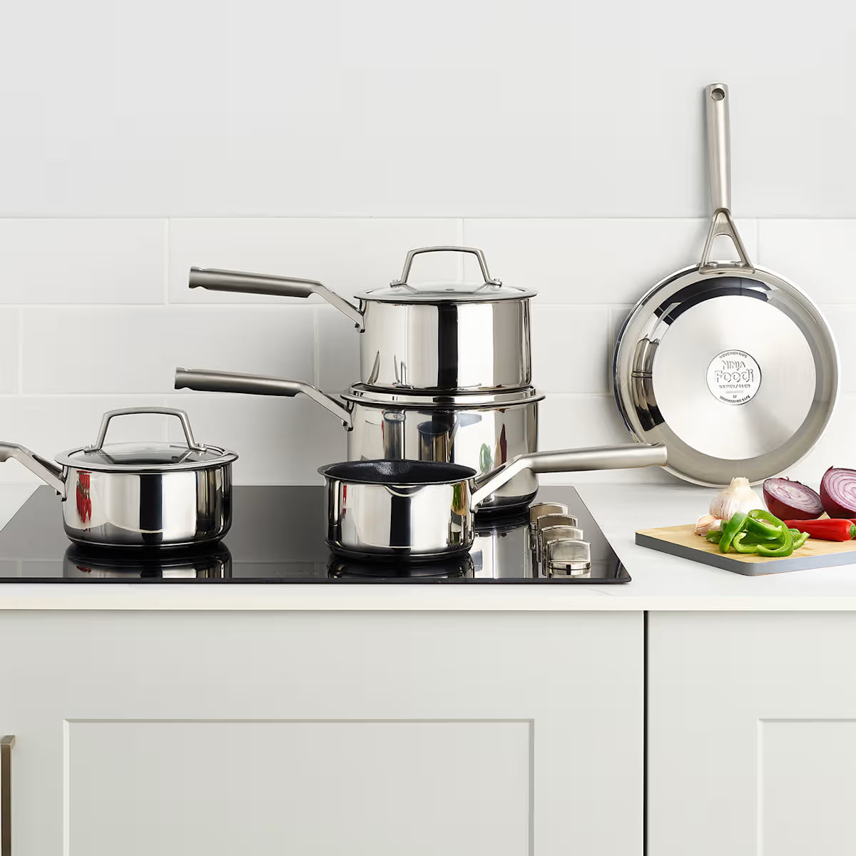 Exclusive Ninja ZEROSTICK Stainless Steel Cookware Bundle - 6-Piece Set